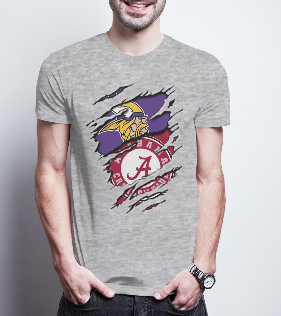 Alabama Crimson Tide Minnesota Vikings Crossover T-Shirt