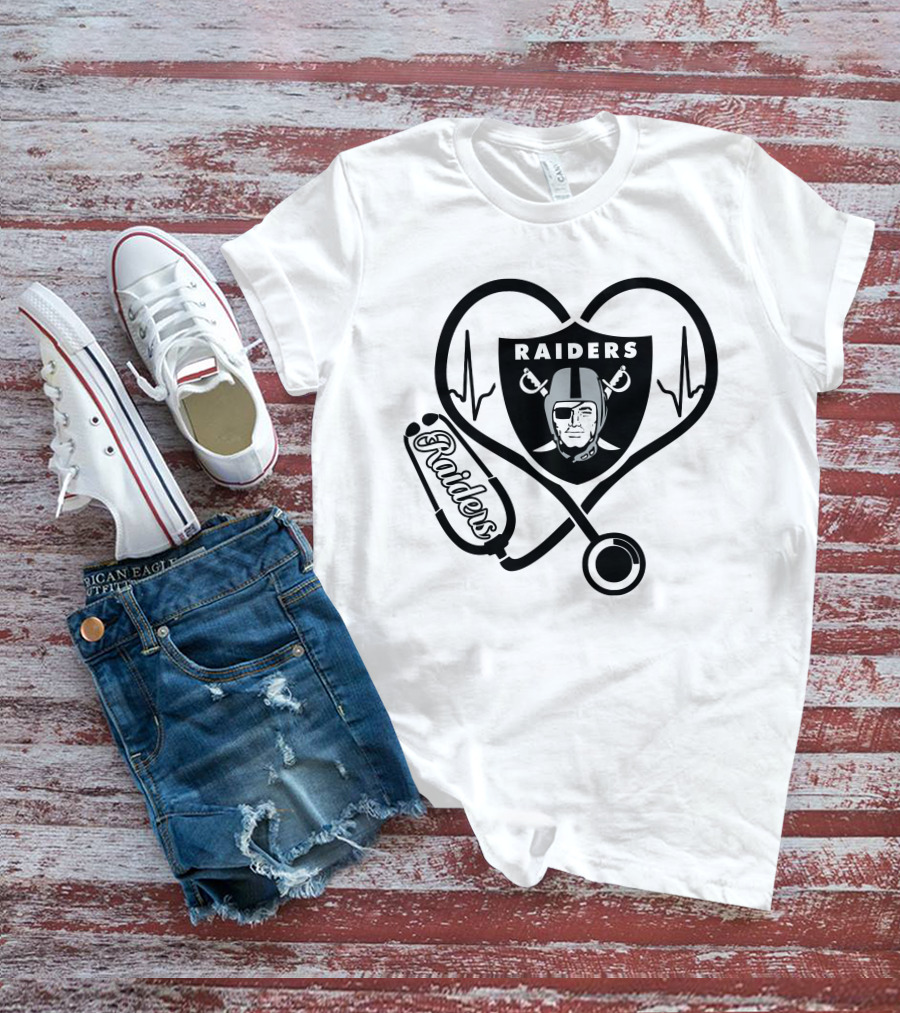 Nurse Heart Love Raiders Stethoscope T-Shirt