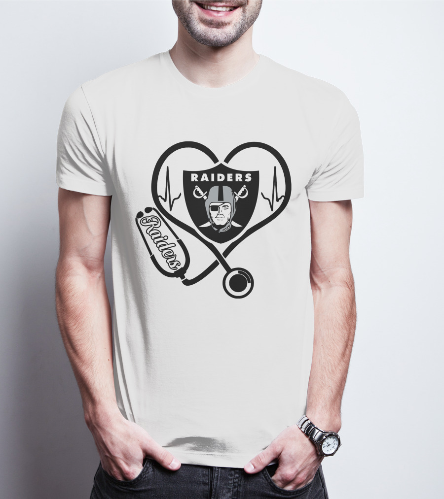 Nurse Heart Love Raiders Stethoscope T-Shirt