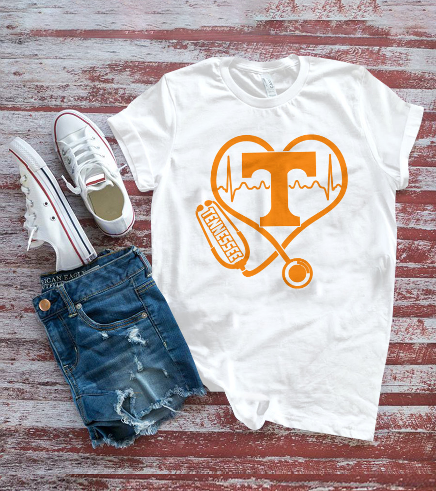 Tennessee Volunteers Nurse Heartbeat Stethoscope T-Shirt