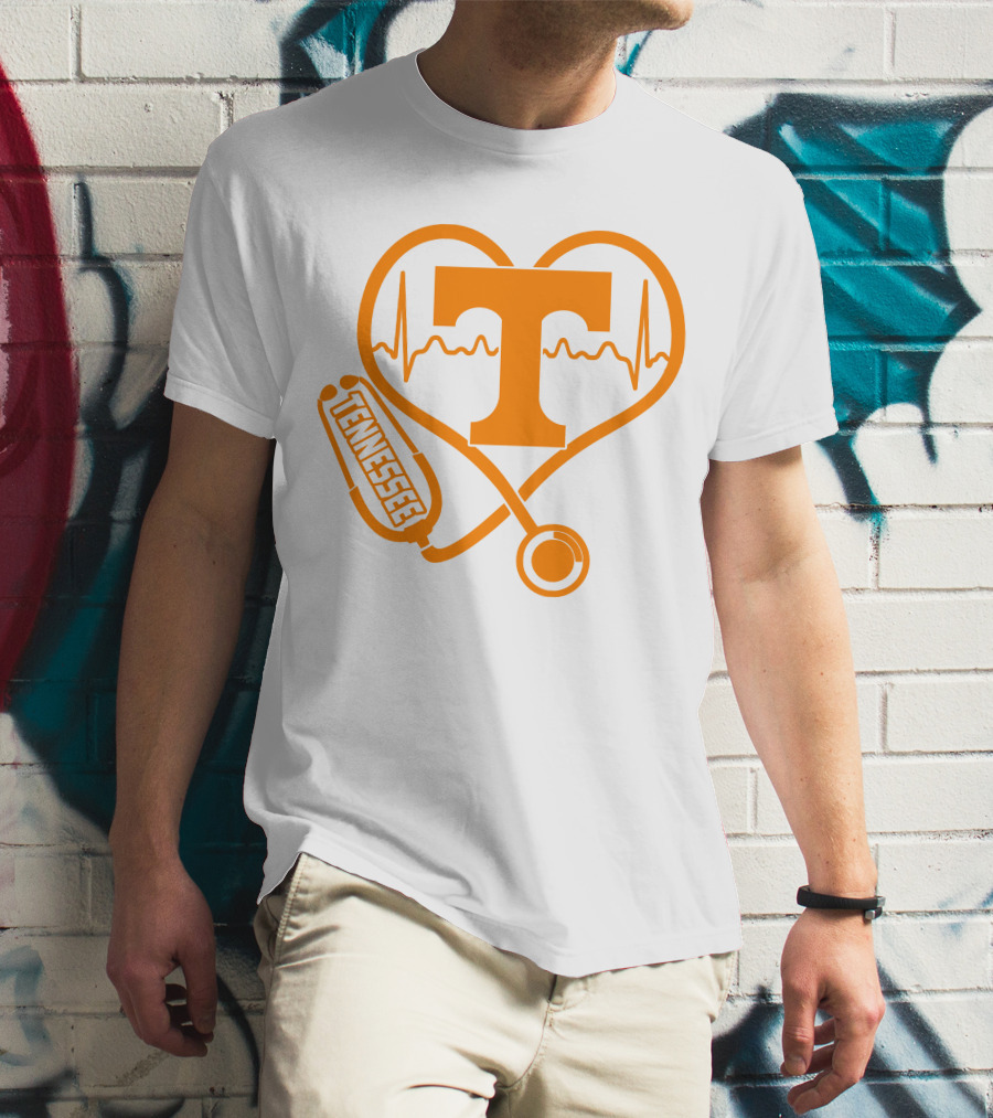 Tennessee Volunteers Nurse Heartbeat Stethoscope T-Shirt