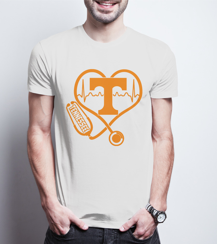 Tennessee Volunteers Nurse Heartbeat Stethoscope T-Shirt