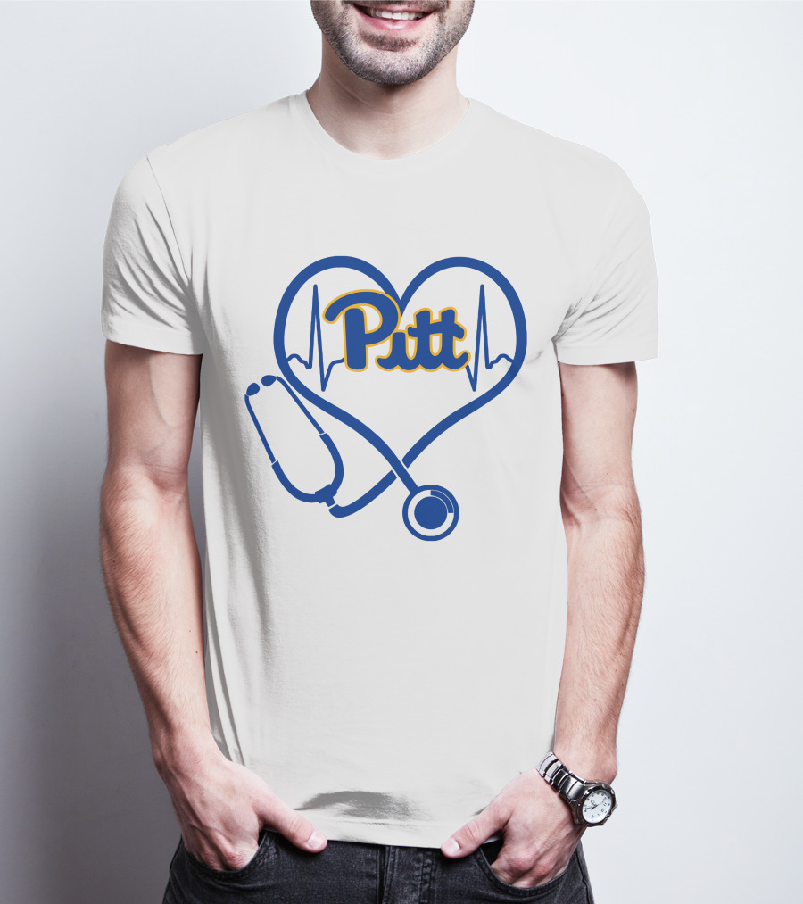 Pittsburgh Panthers Nurse Heartbeat Stethoscope Pitt T-Shirt