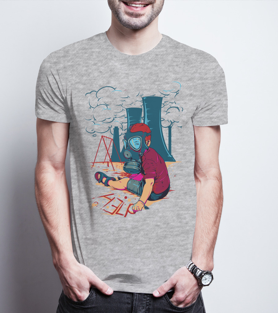 The Cry Of The Future Preschool Gas Mask Child Industrial Playground T-Shirt