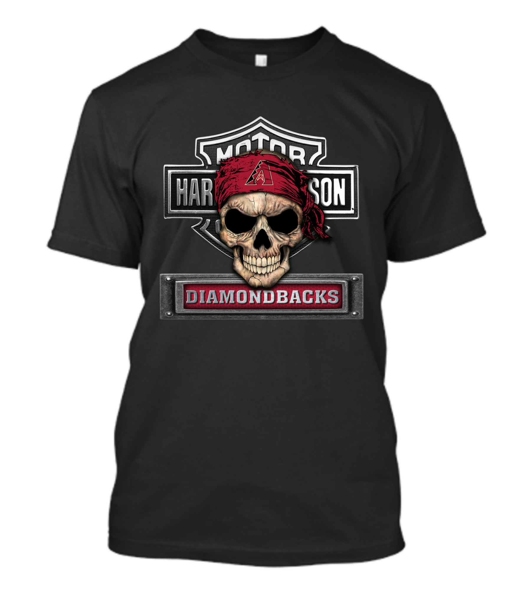 Harley Davidson Motorcycle Skull Arizona Diamondbacks T-Shirt