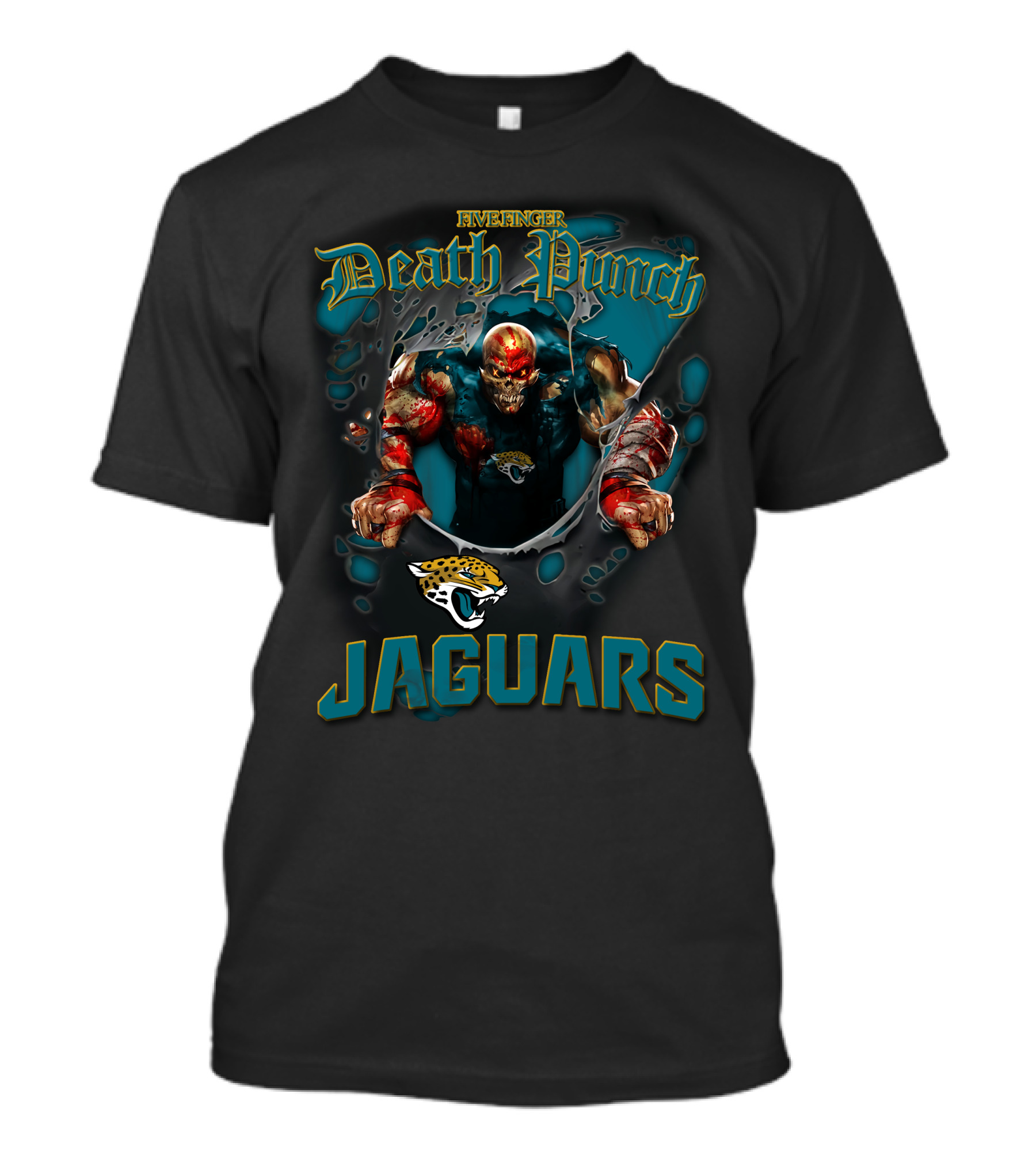 Five Finger Death Punch Jaguars Harley Davidson Motorcycle Biker Nfl Jacksonville T-Shirt