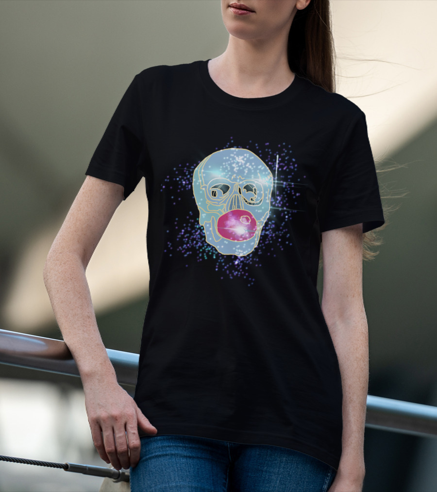 Glowing Skull Bubblegum Sparkle Aesthetic T-Shirt