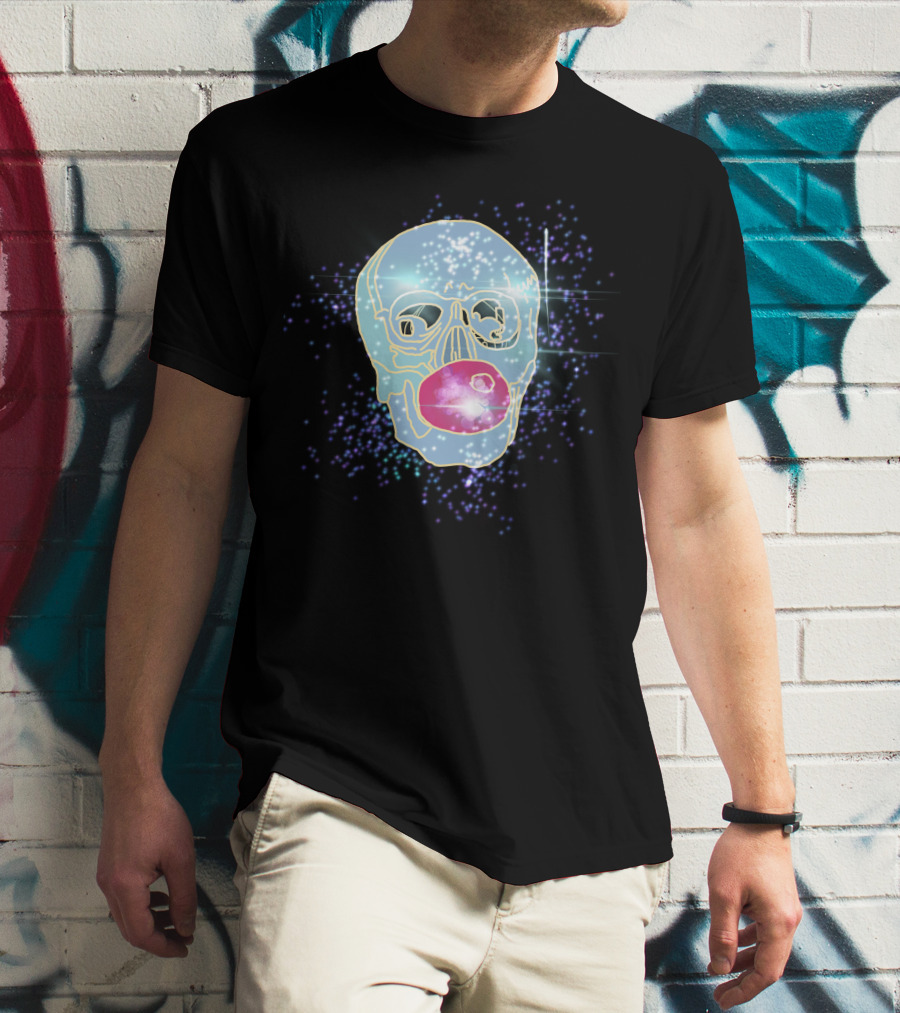 Glowing Skull Bubblegum Sparkle Aesthetic T-Shirt