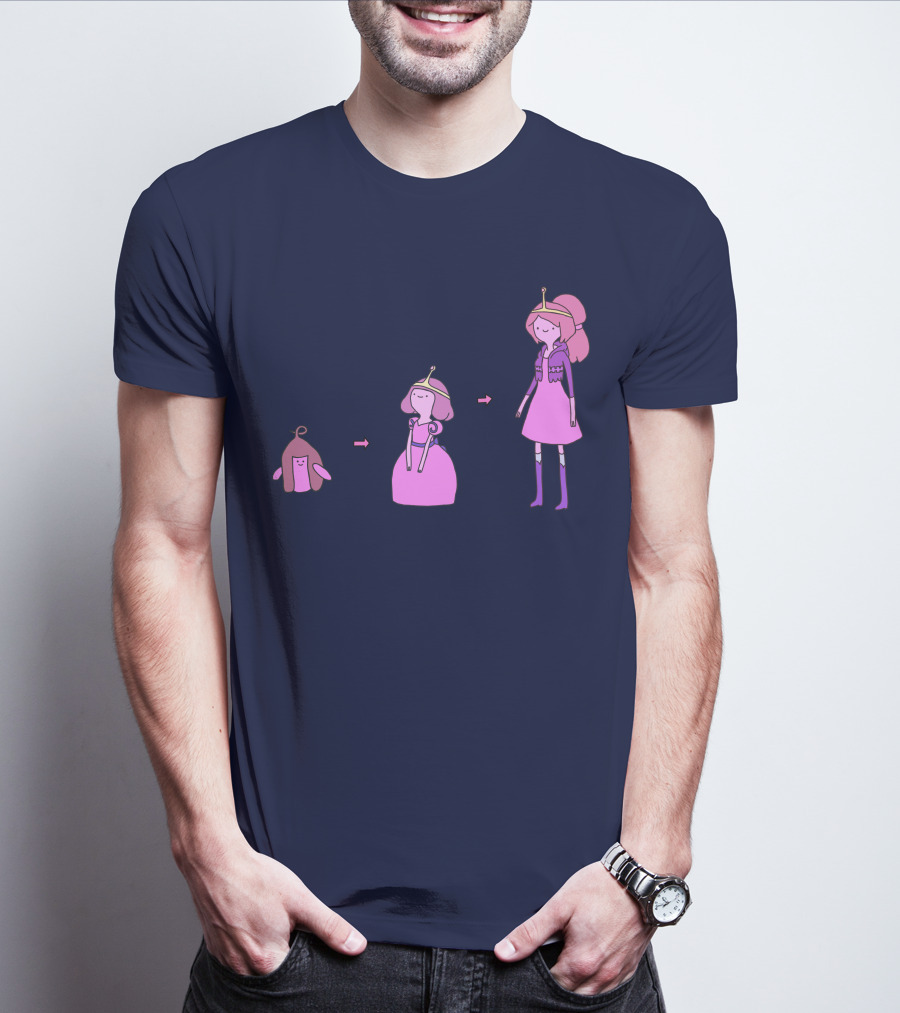 Princess Bubblegum Transformation Evolution Adventure Time T-Shirt
