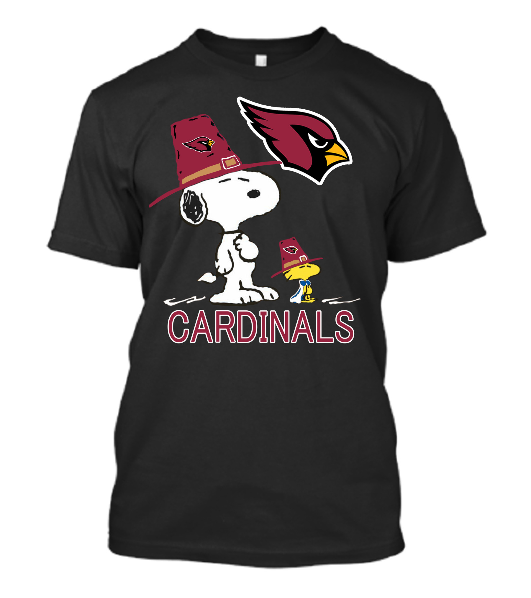Snoopy Cardinals Peanuts Woodstock NFL Football Hat T-Shirt