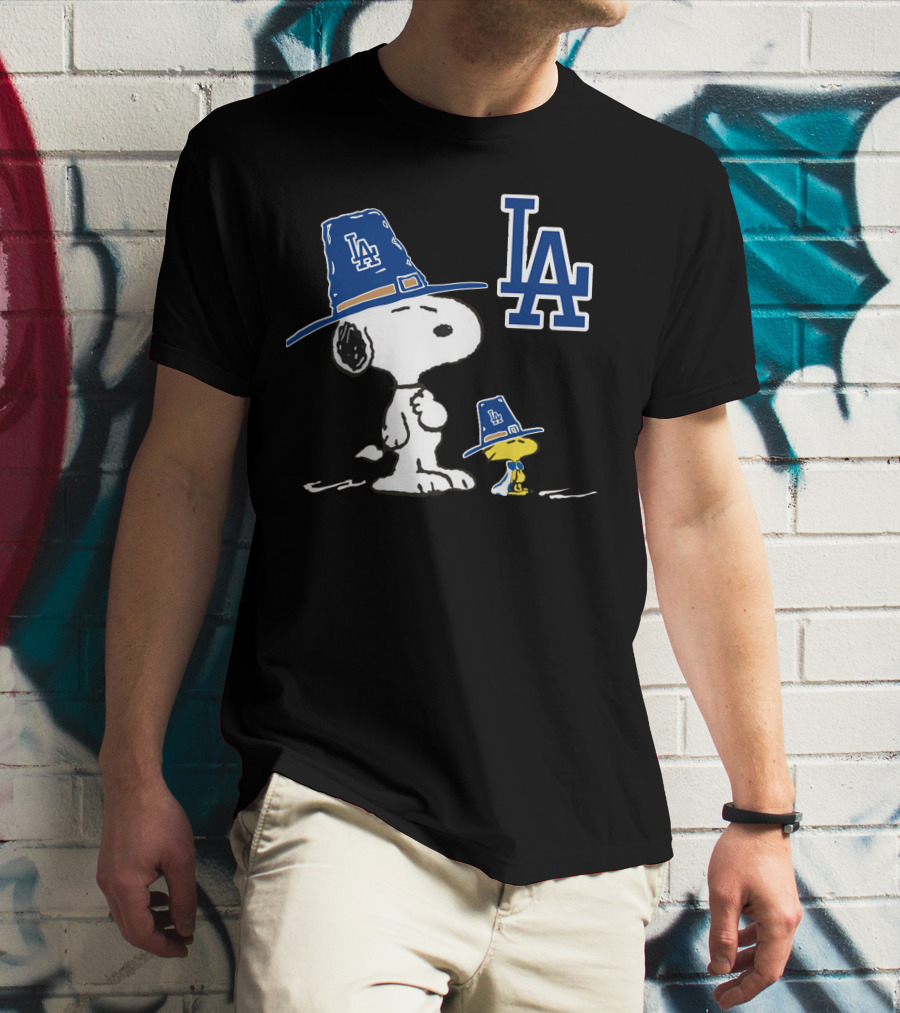 Dodgers Snoopy LA Pilgrim Hat Peanuts T-Shirt