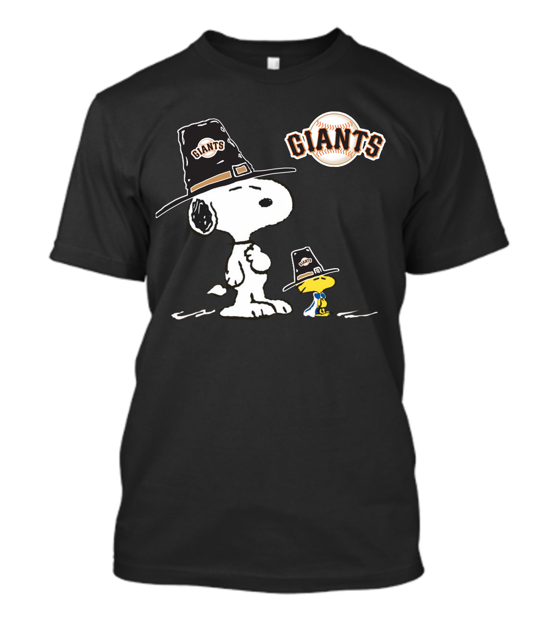 San Francisco Giants Snoopy And Woodstock Pilgrim Hats T-Shirt