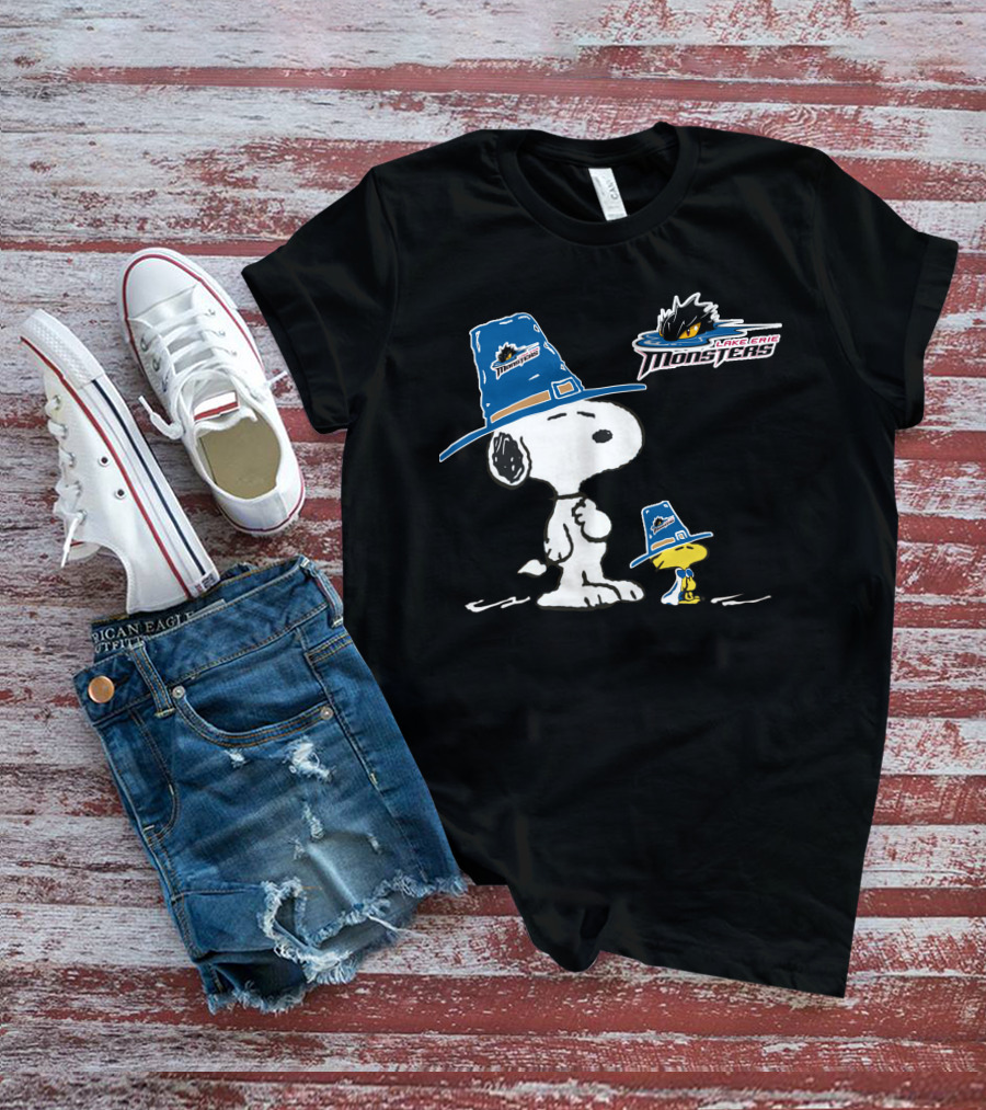 Cleveland Monsters Lake Erie Snoopy And Woodstock T-Shirt