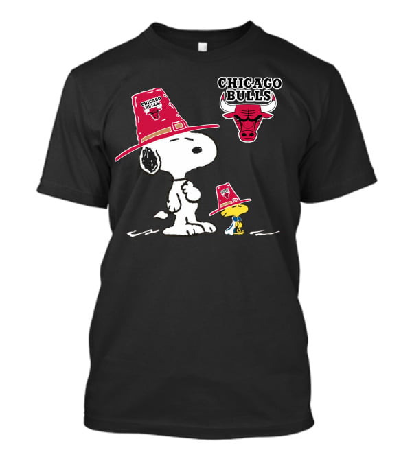 Chicago Bulls Snoopy Woodstock Team Hat T-Shirt