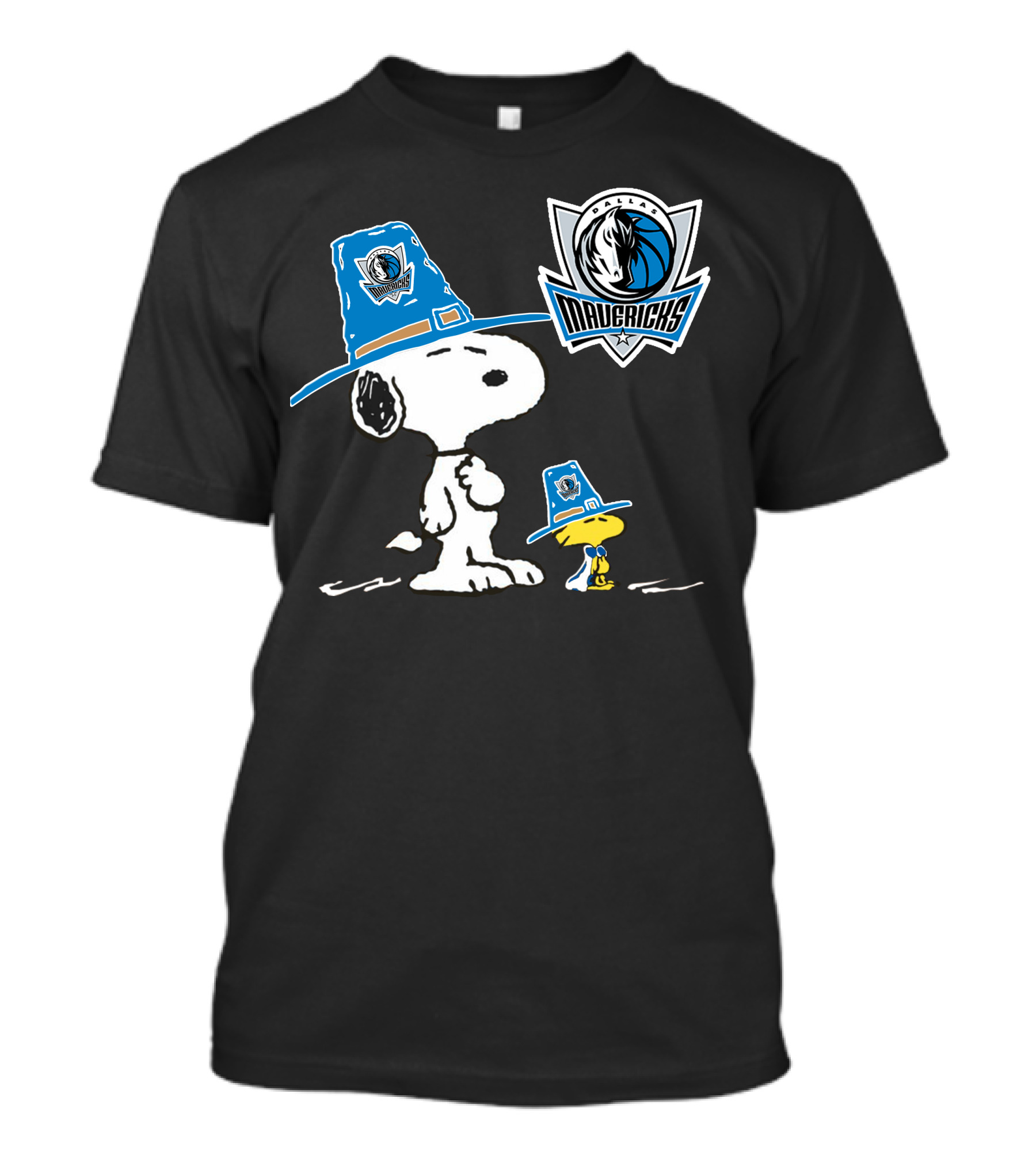 Dallas Mavericks Snoopy And Woodstock Pilgrim Hats T-Shirt