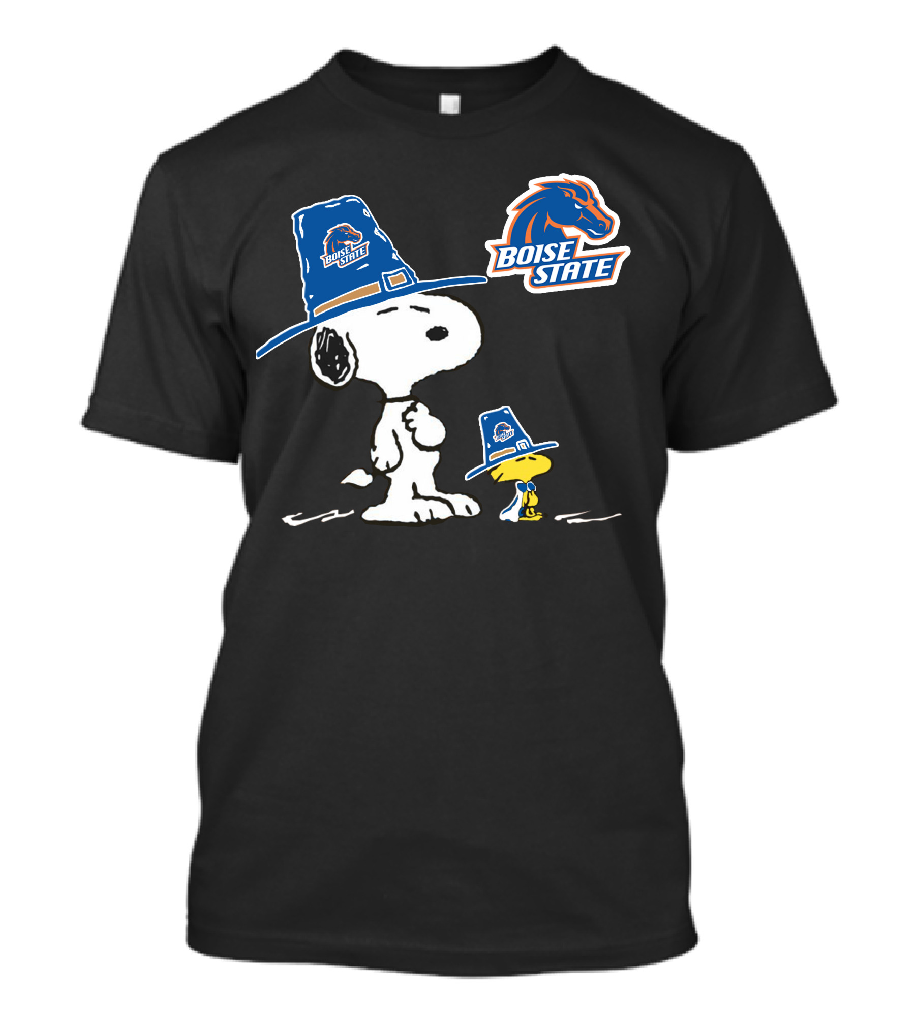 Boise State Broncos Snoopy And Woodstock Pilgrim Hats T-Shirt