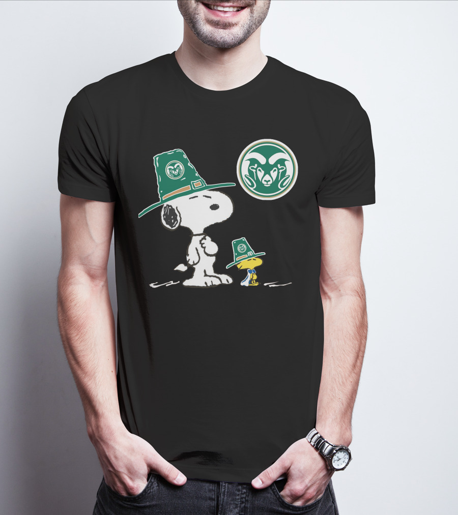 Colorado State Rams Snoopy Woodstock Pilgrim Hats T-Shirt
