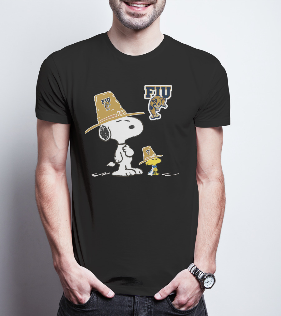 FIU Panthers Snoopy Thanksgiving Pilgrim Hat T-Shirt