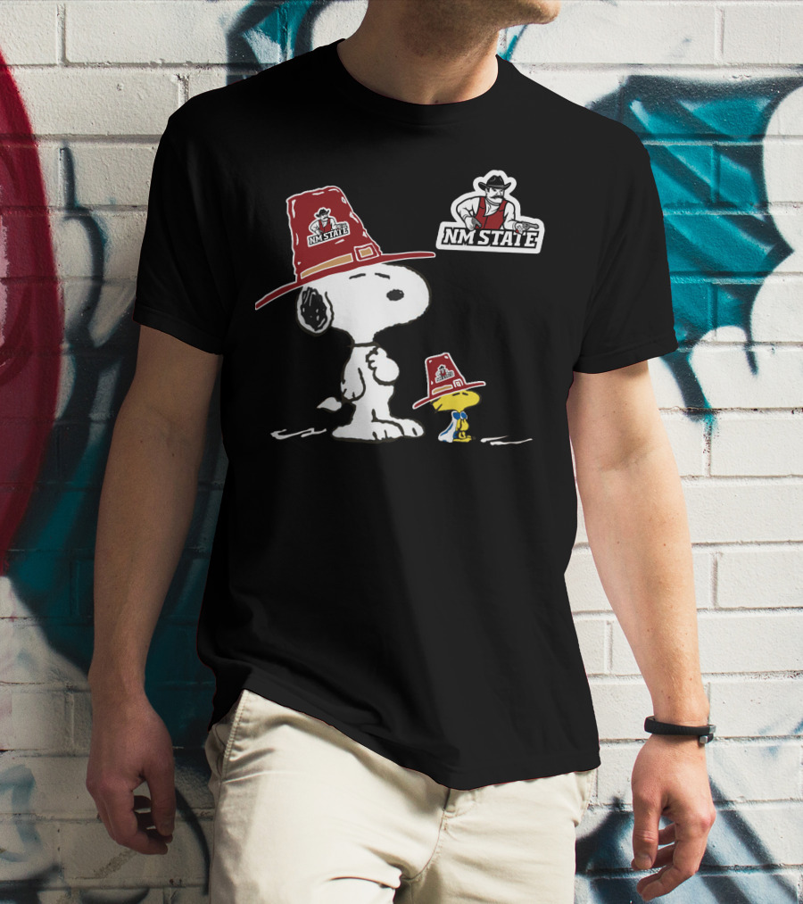 NM State Aggies Snoopy And Woodstock With NM State T-Shirt