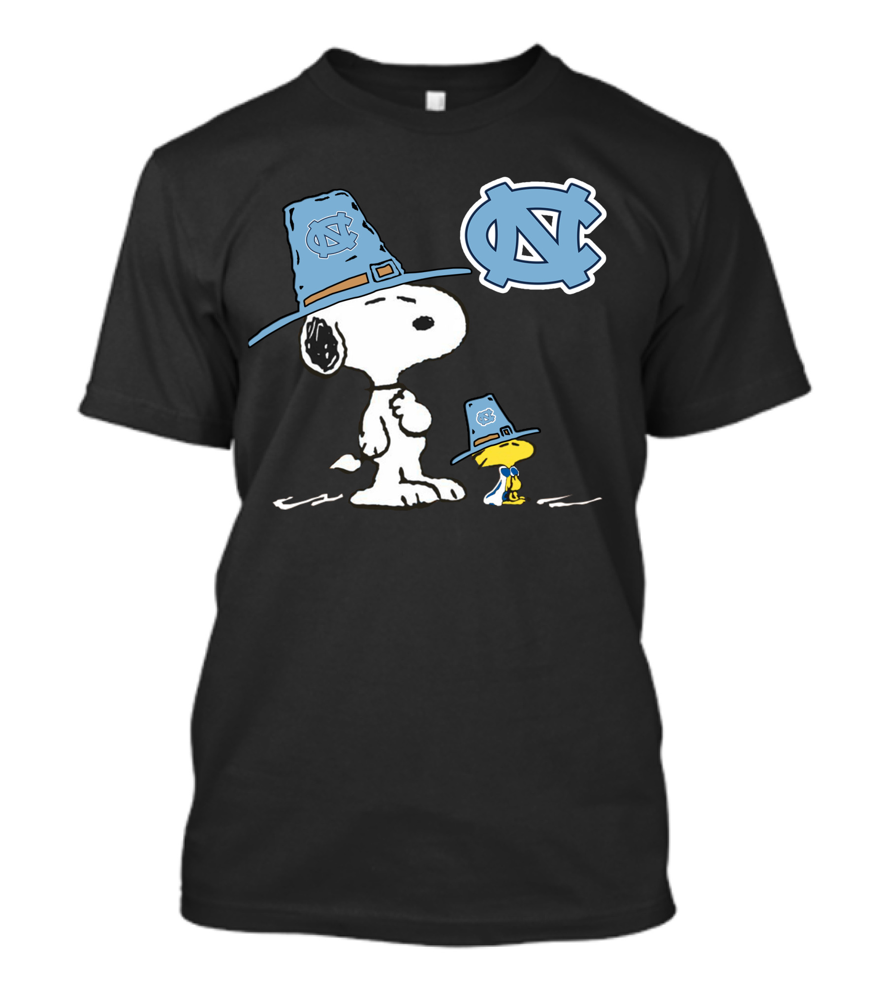 North Carolina Tar Heels Snoopy Woodstock Pilgrim Hats UNC T-Shirt