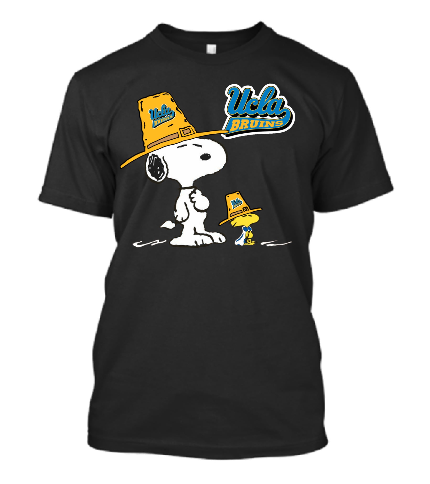 UCLA Bruins Snoopy And Woodstock In Yellow Hats T-Shirt