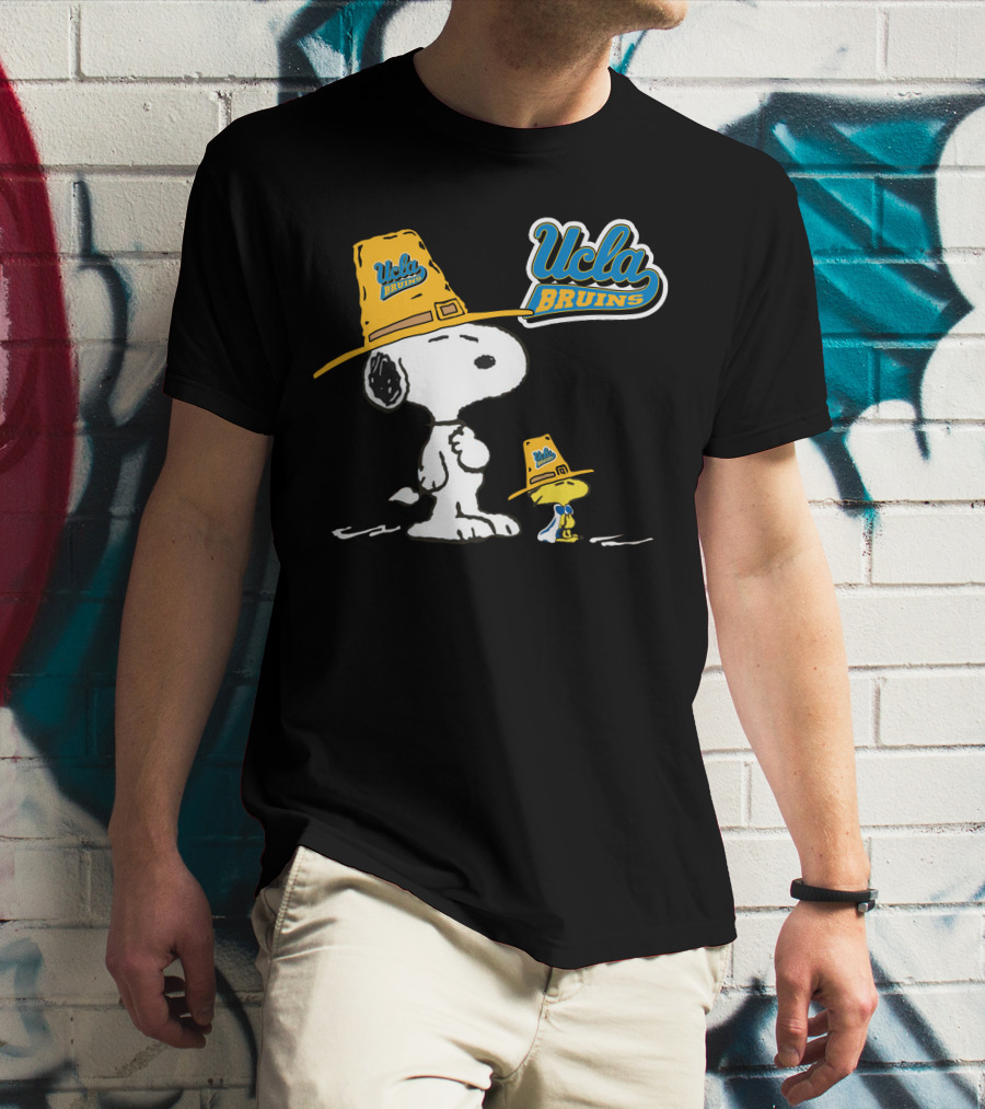 UCLA Bruins Snoopy And Woodstock In Yellow Hats T-Shirt