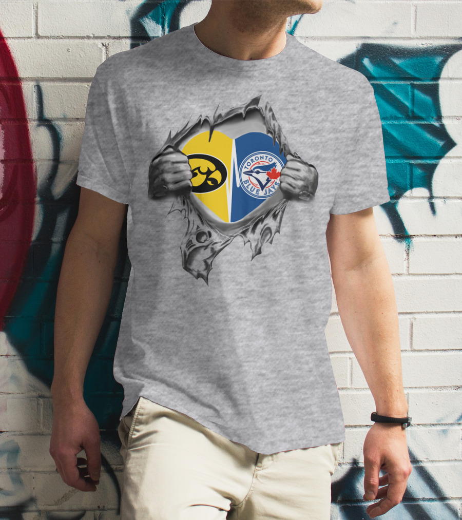 Iowa Hawkeyes Face Off Against Toronto Blue Jays In Unique Showdown T-Shirt