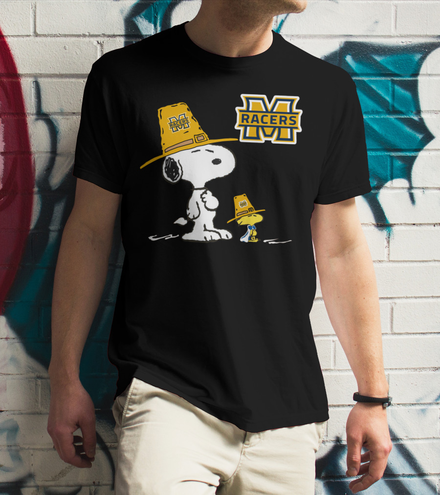 Murray State Racers Snoopy And Woodstock Pilgrim Hats T-Shirt
