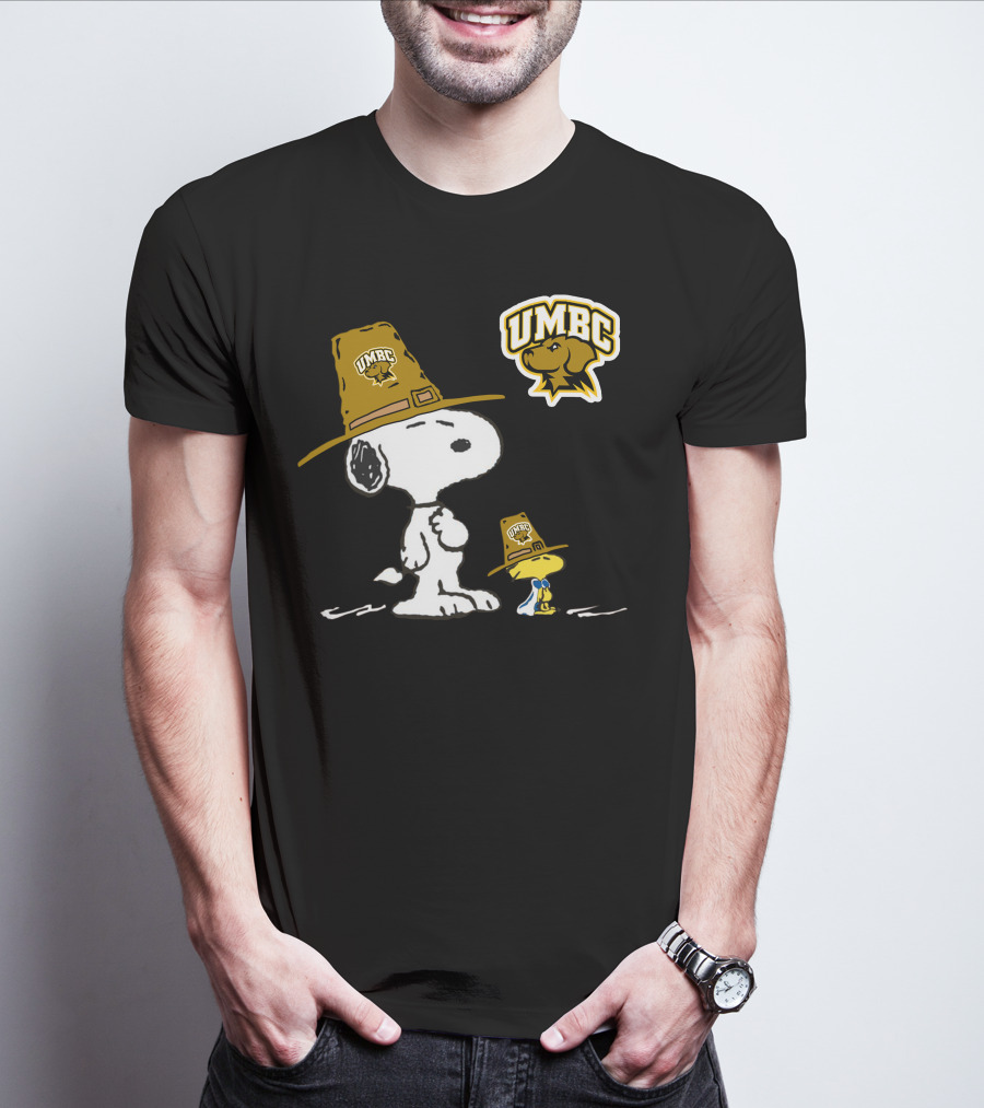 UMBC Snoopy Woodstock Mascot Hat T-Shirt