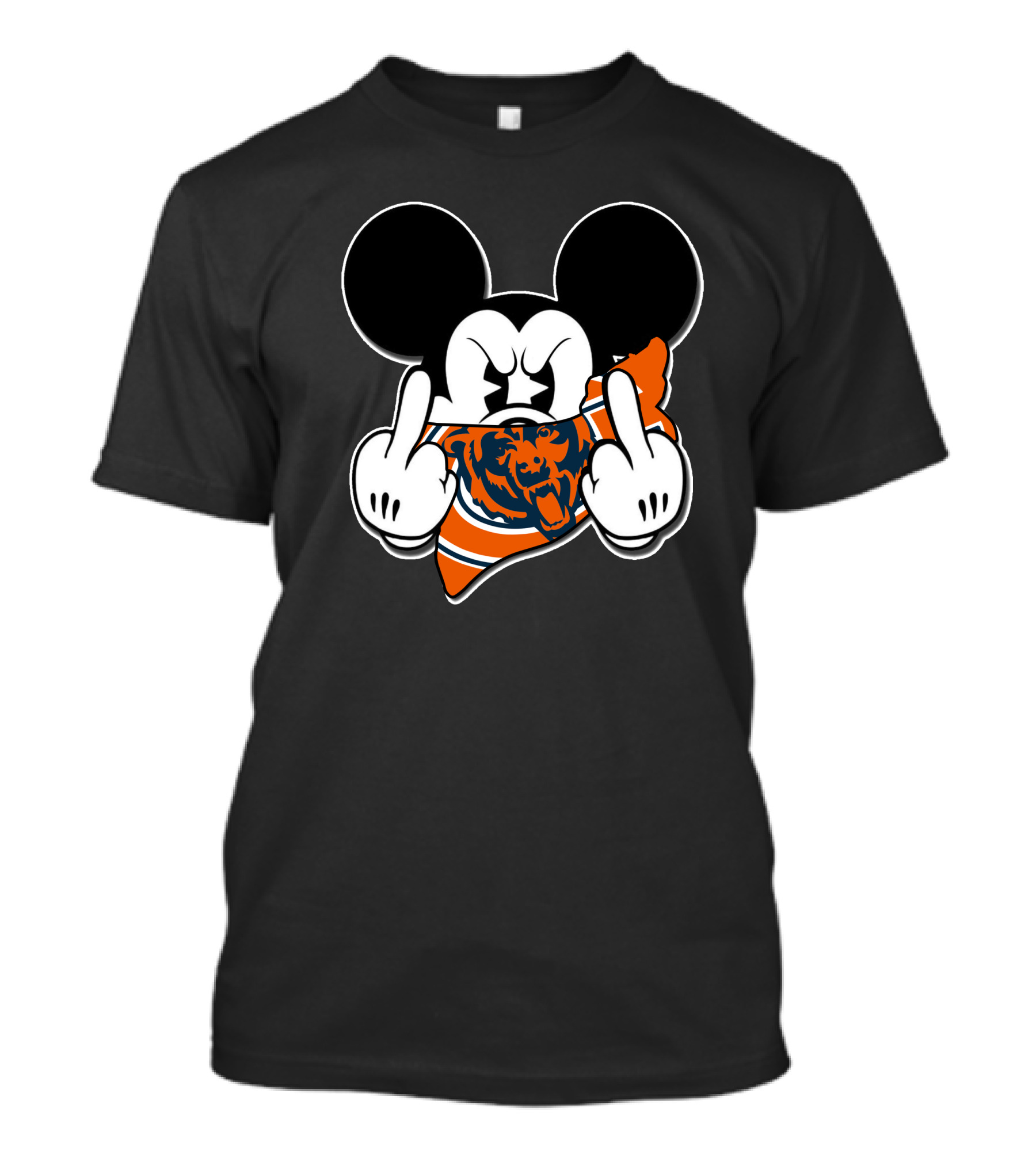 Mickey Mouse Chicago Bears Middle Finger Gesture T-Shirt