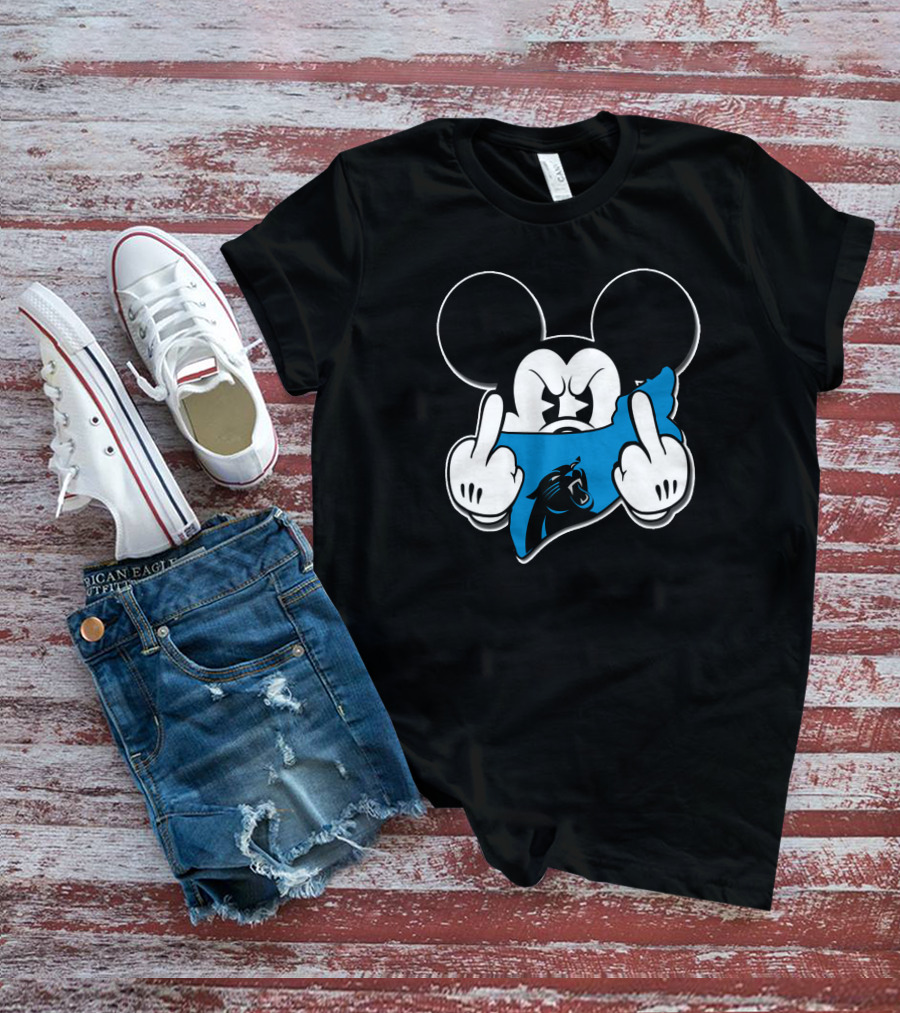 Mickey Mouse Carolina Panthers Blue Bandana T-Shirt