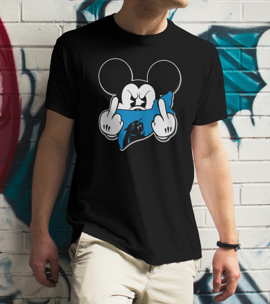 Mickey Mouse Carolina Panthers Blue Bandana T-Shirt