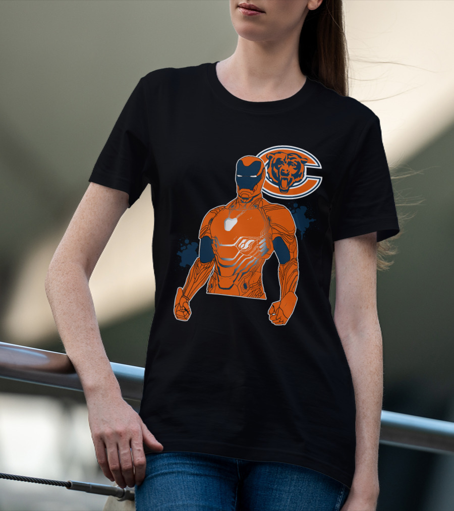 Iron Man Chicago Bears Nfl Crossover T-Shirt