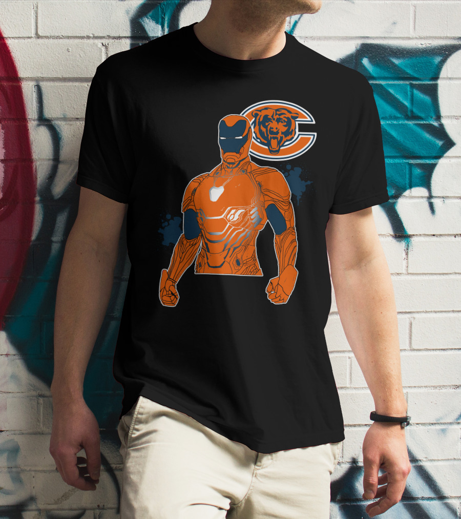 Iron Man Chicago Bears Nfl Crossover T-Shirt
