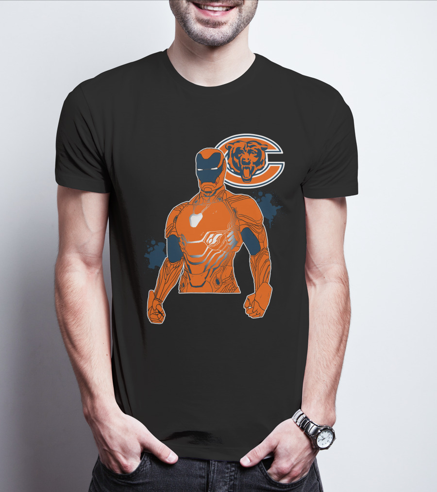 Iron Man Chicago Bears Nfl Crossover T-Shirt