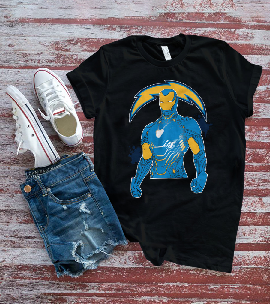 Iron Man Chargers Superhero Fusion T-Shirt
