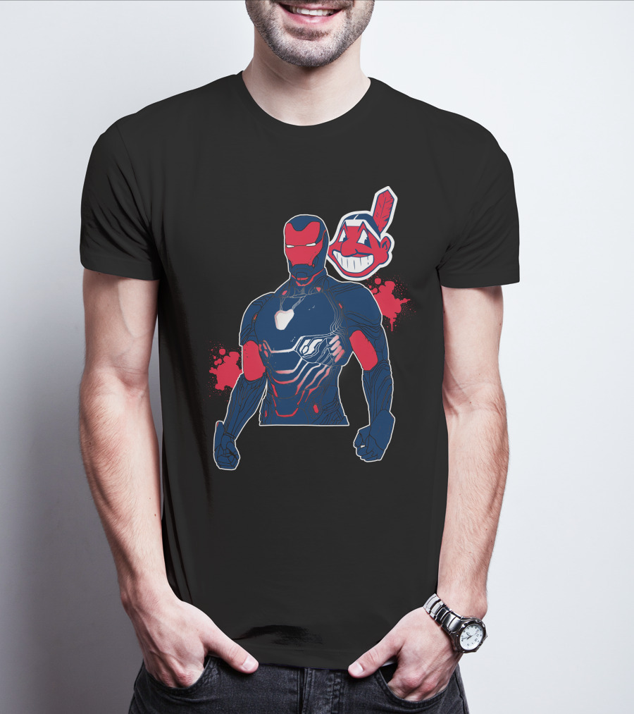 Iron Man Cleveland Indians Crossover T-Shirt