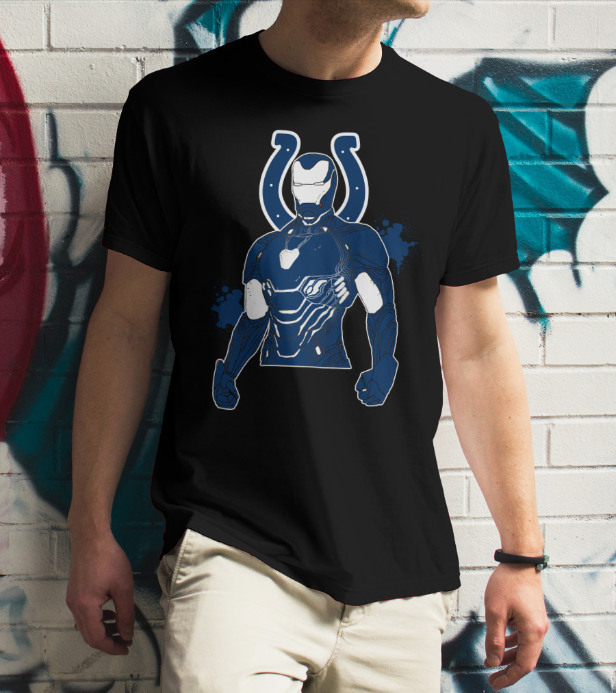 Iron Man Colts Mashup Nfl Character Crossover T-Shirt