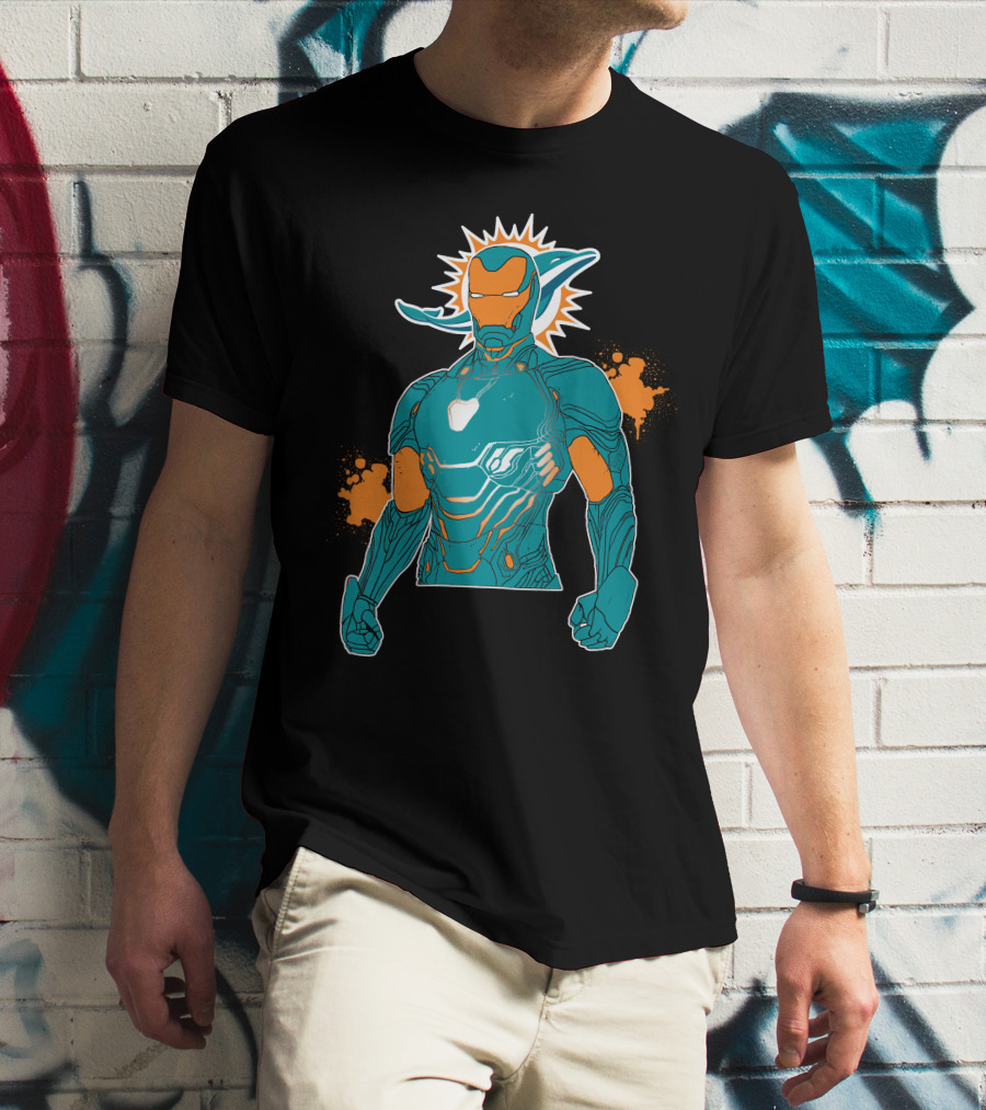 Miami Dolphins Iron Man Crossover T-Shirt