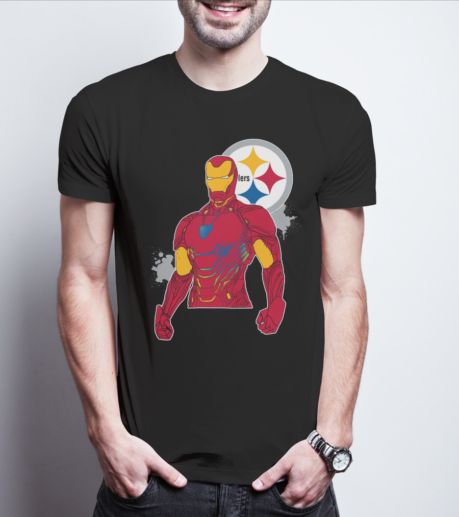 Iron Man With Steelers T-Shirt