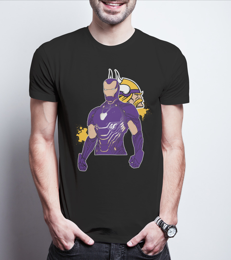 Iron Man Minnesota Vikings Crossover Fusion T-Shirt