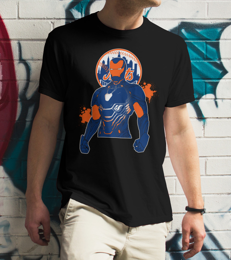 Iron Man New York Mets Crossover T-Shirt