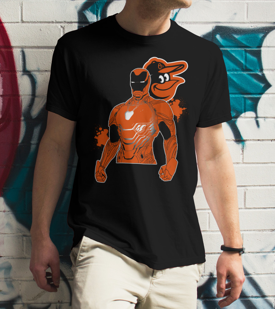 Iron Man And Baltimore Orioles Mashup T-Shirt