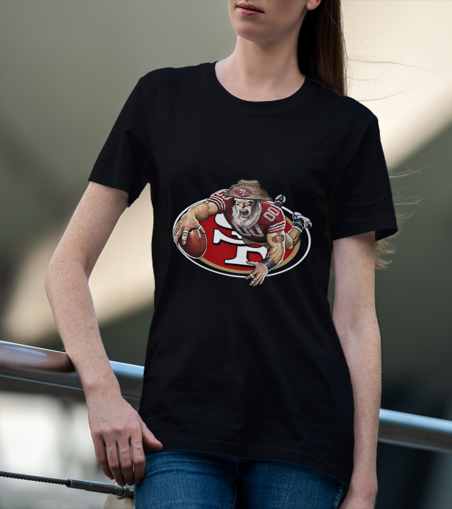 San Francisco 49ers Wild Cowboy Mascot Rugby Football T-Shirt