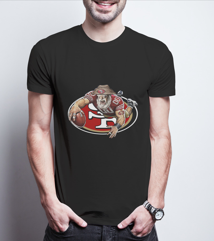 San Francisco 49ers Wild Cowboy Mascot Rugby Football T-Shirt