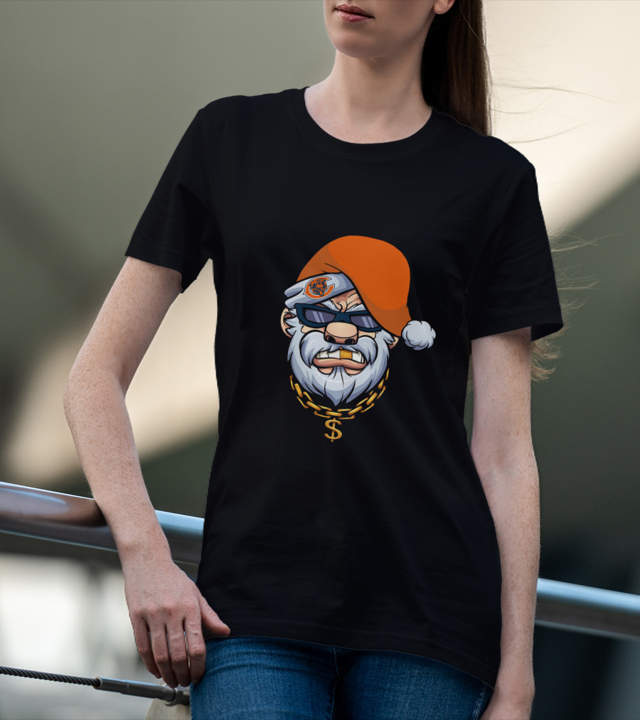 Bears Santa Gangster Style With Gold Chain And Sunglasses T-Shirt