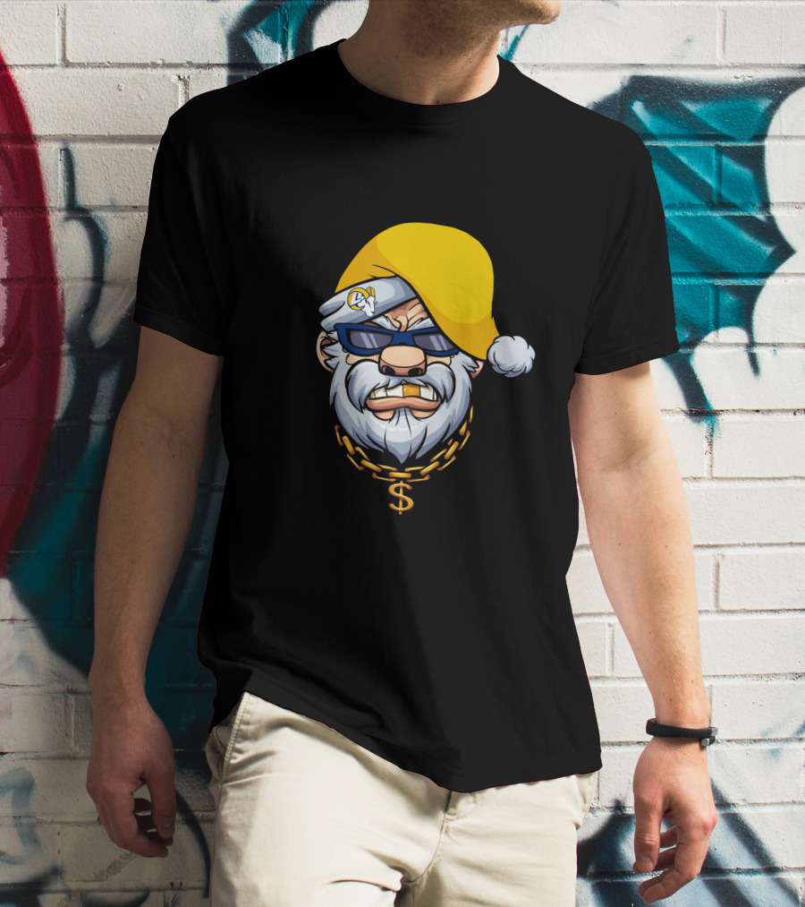 Rams Santa Dollar Chain Gangster Style T-Shirt