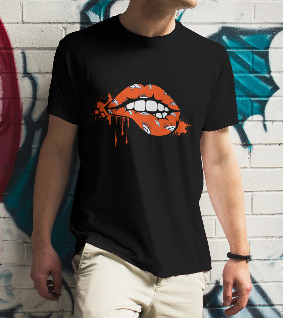 Dripping Lips Denver Broncos Style T-Shirt