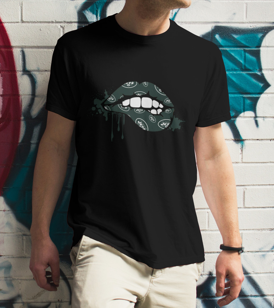 Dripping Lips New York Jets Logo T-Shirt