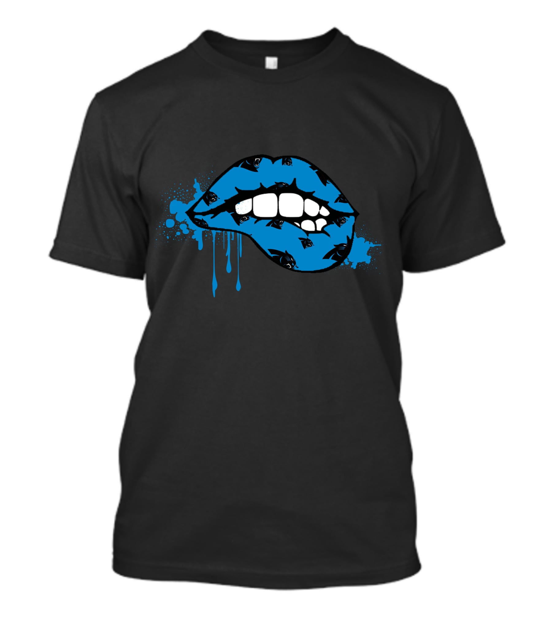 Dripping Lips Carolina Panthers Mouth T-Shirt